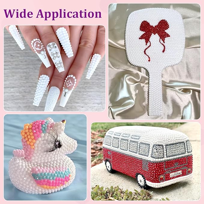 25000Pcs Resin Rhinestones for Crafting, White 2-6mm Mixed Sizes Non Hotfix Flatback Gems with 1Pcs Glue, Bedazzling Crystal for DIY Craft Clothing Mugs Tumblers Shoes Fabric Decor Nail Art