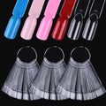 150 Pcs Nail Swatch Sticks with Ring, Clear Fan-shaped Nail Art Tips False Nail Sample Sticks, Nail Art Polish Practice Color Display Board Nail Supplies for Home or Salon Use