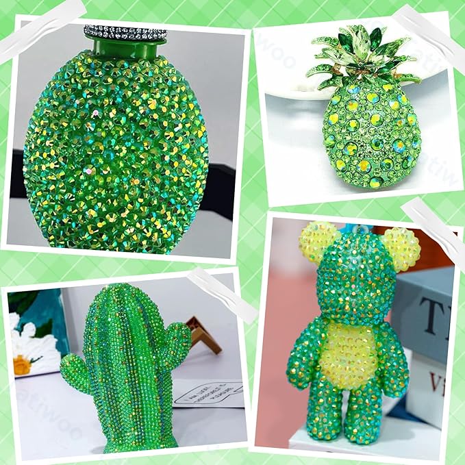 20000Pcs Dark Green Flatback Jelly Resin Rhinestones for Bedazzling, Mix Sizes Crystal Rhinestones Gems, Dark Green Flatback Rhinestone Gems Bedazzling for Crafts DIY Face Makeup Tumblers