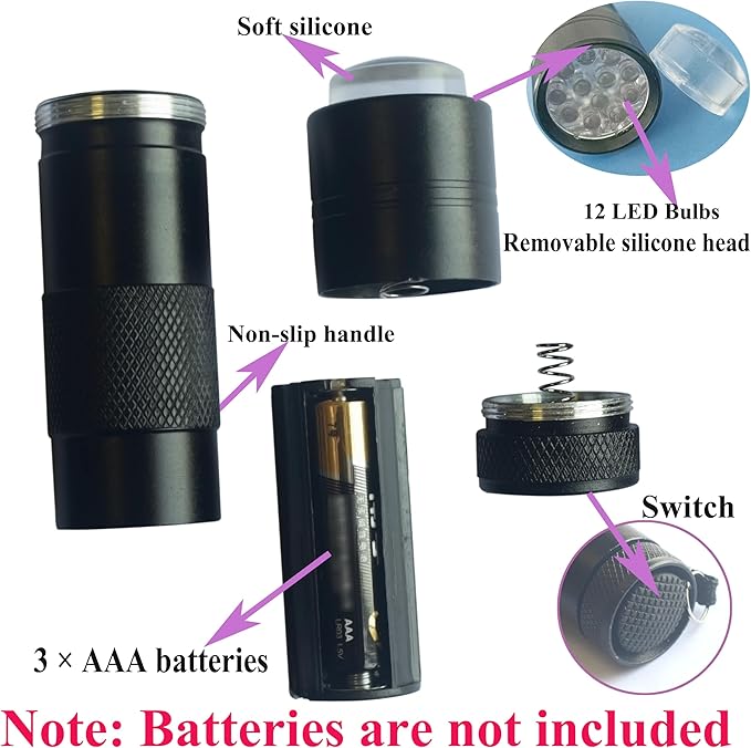 Portable Handheld UV Light For Gel Nails, LED Mini UV Nail Lamp With French Tip Stamp Silicone Head, Small Lámpara Para UñAs U V Flashlight Nail Dryer For Rhinestone Glue Decoration DIY At Home Travel