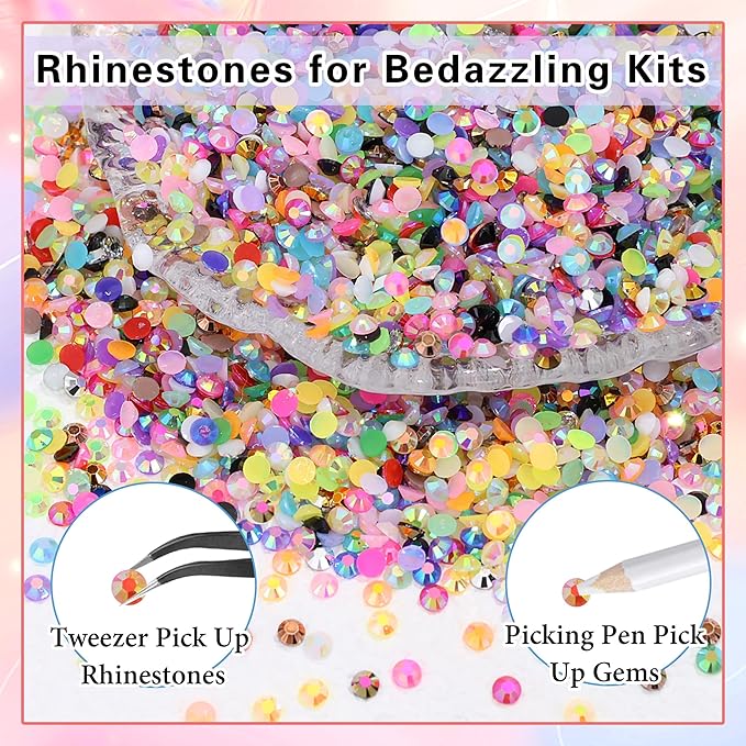 RODAKY Resin Jelly Rhinestones for Crafting Bedazzling,28 Color Rhinestones for Nails Art,3MM Nail Rhinestone and Gems,Nail Diamond Flatback Gems Crystals Charms for Nail Design DIY Makeup Decor
