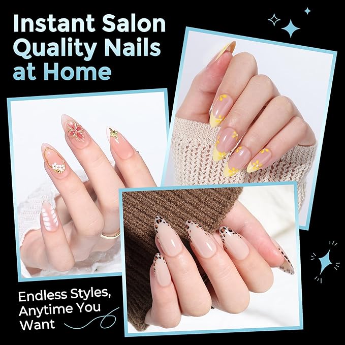 Almond Gel Nail Tips: 360pcs Pre-Shaped Medium Nail Tips Almond Shape Acrylic Fake Nails Half Matte Full Cover Press On Nails for Extension Home DIY Salon 12 Sizes