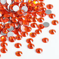 Beadsland 2880pcs Flat Back Crystal Rhinestones Round Gems for Nail Art and Craft Glue Fix, Orange,SS10,2.7-2.9mm