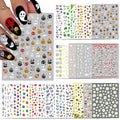 TailaiMei 24 Sheets Holiday Nail Stickers, Halloween, Christmas, Fall, Valentine Mixed All Seasons Variety Pack for Year-Round Seasonal Nail Art Decorations, Self-Adhesive Design Nail Decals