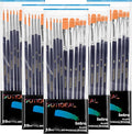 GOTIDEAL Paint Brush Set, 50 Pcs Round Pointed Tip, Small Nylon Hair Brushes for Acrylic, Oil and Gouache，Body, Face Nail Art and Rock Painting, Perfect for Kids & Adult