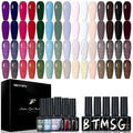 20 PCS Gel Nail Set, 15 Colors Gel Polish Set Daily Shades, with Gold Silver Glitter and Glossy Matte Top Coat, Base Coat, for Women Gift Kit