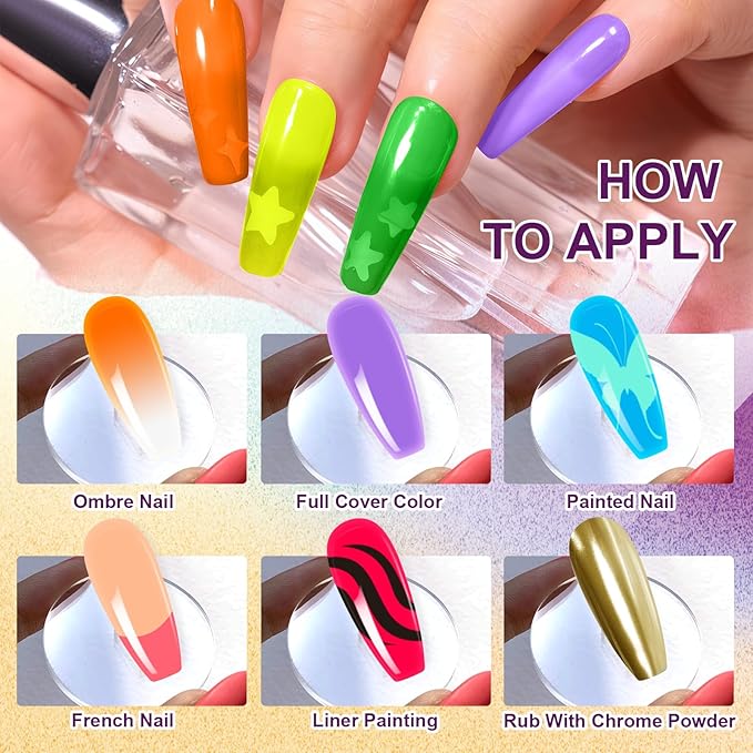 Gradient Painting Gel Set,18 Bright Color Ombre Gel Nail Polish Pigment Pat No-wipe Silky Texture Highly Saturated French Manicure Soak of UV/Led Home Salon DIY Art G&O