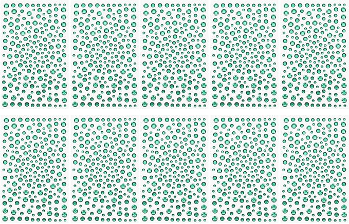 PATIKIL 2090 Pcs Acrylic Gem Sticker, 4 Size 3/4/5/6mm Self Adhesive Rhinestones Face Gem Stones Bling Jewelry for Nail Art Craft Clothes DIY Makeup Decoration Party, Dark Green