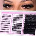 wiwoseo Spikes Lash Clusters with Bottom Lash Clusters Mega Volume Lashes Clusters Eyelash Extensions Wispy Eyelash Clusters Individual Lashes Spikes Manga Cluster Lashes with Spikes (5-21MM)