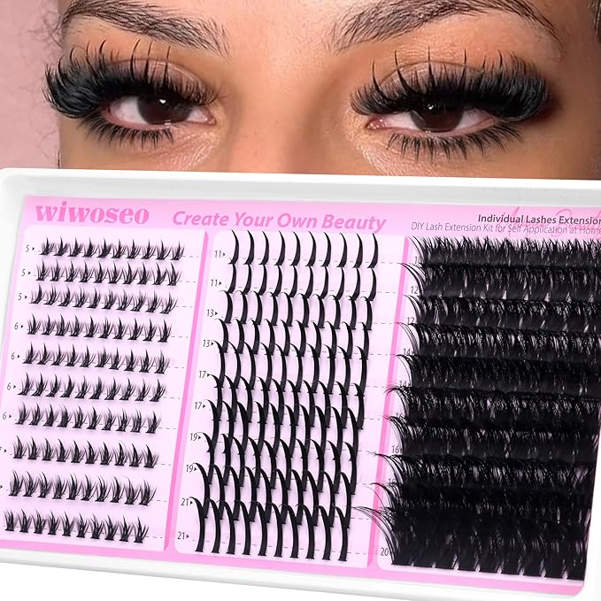 wiwoseo Spikes Lash Clusters with Bottom Lash Clusters Mega Volume Lashes Clusters Eyelash Extensions Wispy Eyelash Clusters Individual Lashes Spikes Manga Cluster Lashes with Spikes (5-21MM)