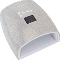 66W Nail Lamp with Rhinestones, Rechargeable Nail Lamp for Gel Nails, 15600mAh 33pcs Lamp Chips 4 Timer Setting Removable Bottom Tray Led Nail Light (US Plug)