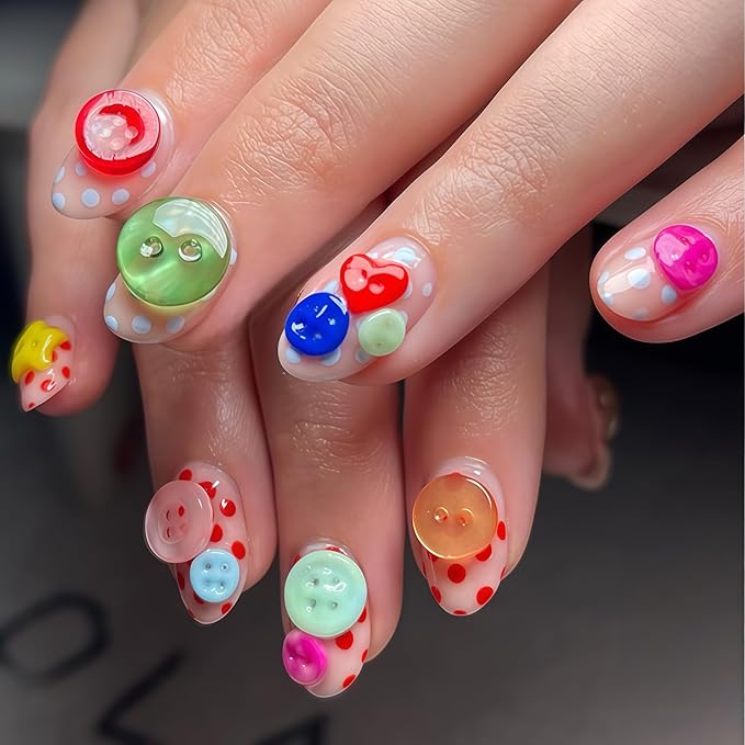 3D Buttons Gel Nail Art Mold Silicone Tools Nails Button Small Model Resin Buckle Molds for Accessories Supplies