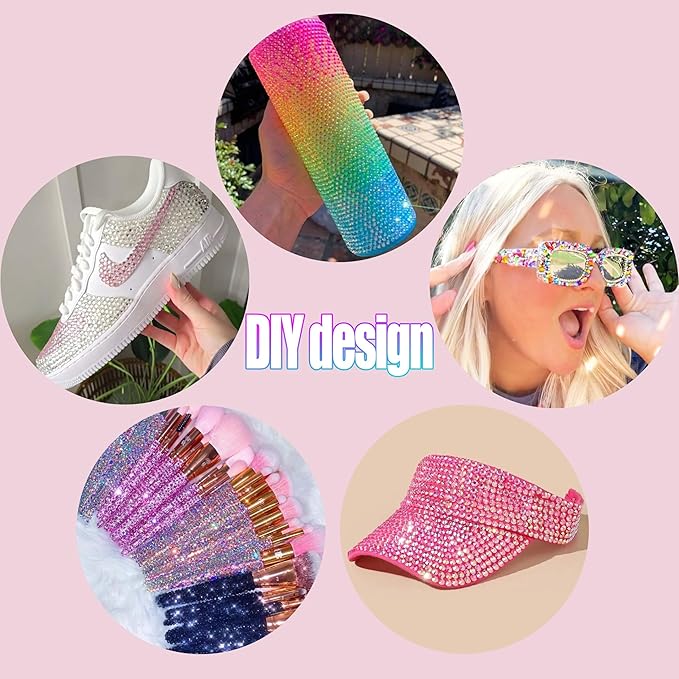 BANA 30000Pcs in 48 Colors Rhinestones for Bedazzling and Diamond Art, 3mm Flatback Gems with 3×10ml B7000 Jewelry Glue Tweezers, Perfect for Nail Art, Crafting, Clothing, Fabric Decor