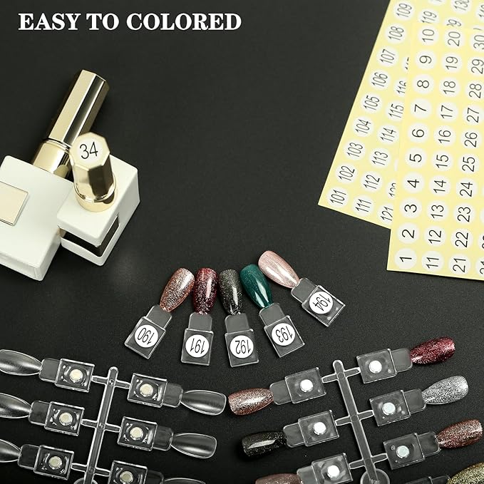 48PCS Magnetic Nail Color Display Tips,Premium Acrylic False Nail Tips for Gel & Regular Polish, Durable, Easy to Color,Perfect for Nail Practice & Professional Use