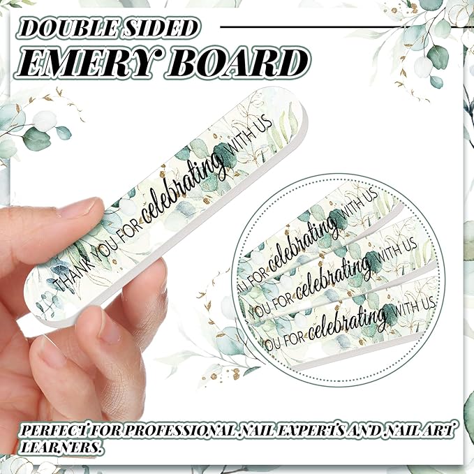 50 Pcs Wedding Bridal Shower Party Favors Bulk Nail Files Emery Boards for Guests Bridesmaid Bachelorette Party Favors Thank You for Celebrating with Us Game Prizes Gifts Bags Stuffers