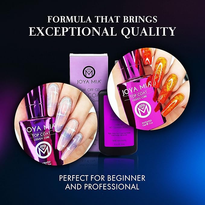 JOYA MIA Top Coat Gel Polish Refill Size Bottle, 8 oz.