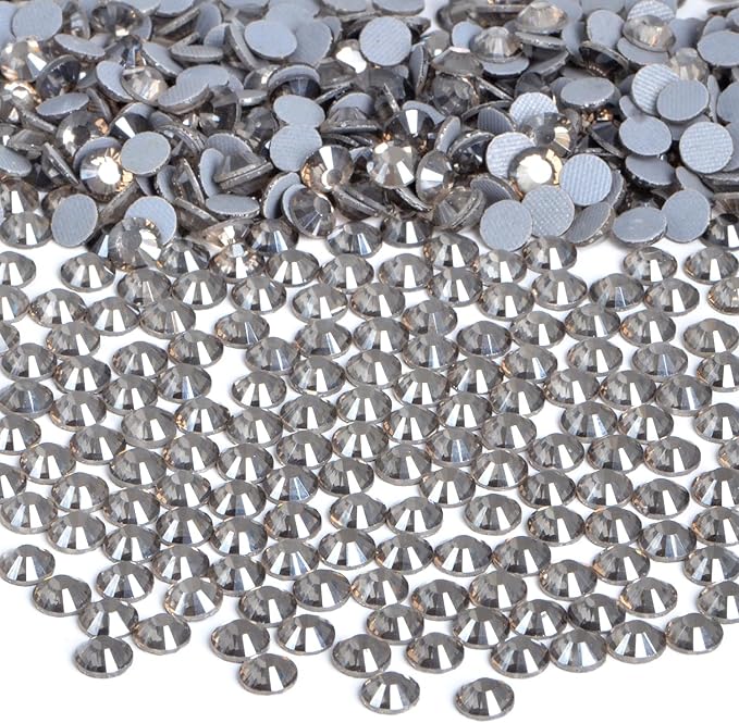 Bymitel Hotfix Crystal Rhinestones Round Gems Iron on DIY Jewelry Making Flat Back for Crafts,Black Diamond, 1.3mm(SS3/2880pcs)