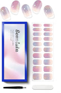 Semi Cured Gel Nail Strips - UV Light Gel Nail Stickers - 20 Long Lasting Salon Quality Wraps (Pixie Dust Purple)