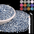 12000PCS 2mm Resin Rhinestones in Bulk (Light Blue), Bedazzling Flatback Crystals Rhinestones for Crafting DIY Nail Decoration, Gems Diomand Charms for Tumbler Shoes Clothing Fabric