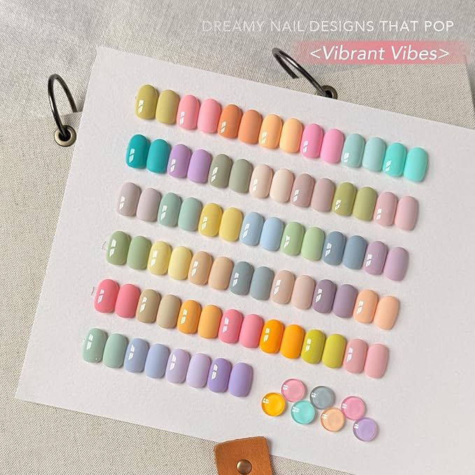 GAOY 42 Pcs Gel Nail Polish Kit, Pastel Spring Summer Pink Green Colors Gel Nail Polish Set with Glossy & Matte Top Coat and Base Coat for Salon and DIY Manicure at Home