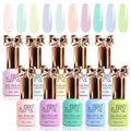 JR 10pcs 12ml HEMA Free Gel Nail Polish Set Including Red Pink Nude Gel Polish Kit UV LED Soak Off Polish Home DIY Gift C Model