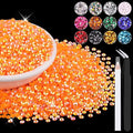 8000PCS 3mm Resin Jelly Rhinestones in Bulk (Orange AB), Bedazzling Flatback Crystals Rhinestones for Crafting DIY Nail Decoration, Gems Diomand Charms for Tumbler Shoes Clothing Fabric