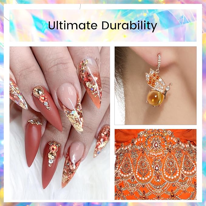 Flatback Rhinestones for Crafts Glass Nail Gems Crystals Non-Hotfix Rhinestones for Makeup Bags Shoes Decoration DIY(SS30,288pcs,Champagne)