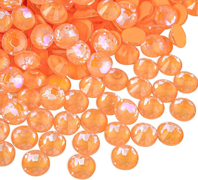 BLINGINBOX Flatback Rhinestones Round Gems, 288pcs Luminous Series Glass Stone Neon Gems Non Hotfix Crystal Rhinestones for Nail Charms Crafts Clothes Tumblers,Living Coral AB Luminous,SS30.