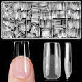 LoveOurHome 420pc Medium Square Fake Nail Tips Clear Press on Nails, Square Gel Nail Tips Full Cover Soft Gel Nails Tip Medium Artificial Fingernails False Nails for Nail Extension 15 Sizes