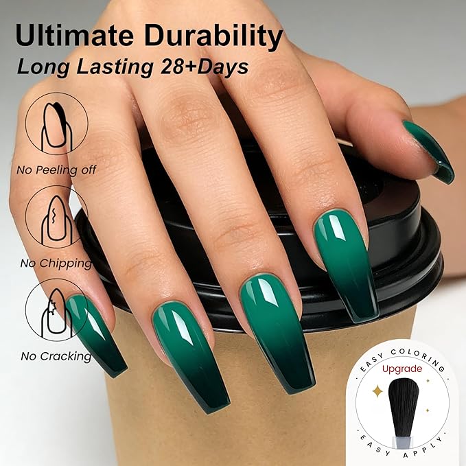 YTD Likomey Color Changing Gel Nail Polish Set,Christmas 6 Colors Shimmer Brocade Glitter Mood Temperature Change Colors Kit,Fall Winter Red Green UV Thermal Varnish,6 Pcs 7.5ml