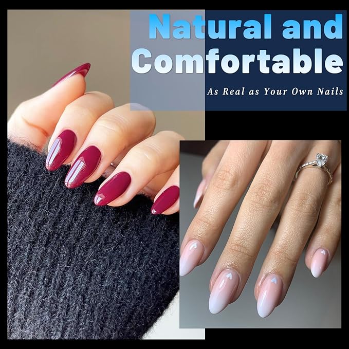 240pc Almond Gel Nail Tips Short Fake Nails for Press on Nails Clear Acrylic Nails Tips, 12 Sizes Full Cover Nail tips Almond Soft Gel Nail Tips False Nails Extension Artificial Fingernail