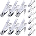 Bememo 12 Pieces Stainless Nail Clippers Set Fingernail and Toenail Clippers Nail Cutter Tool Set for Men and Women(Silver)