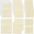 ANCIRS 24 Pack Resin Mini Letter Stickers for Nail Art, Glittering Epoxy Alphabet Number Stickers, Self Adhesive Scrapbook Stickers for Decoration Christmas DIY Craft- Gold