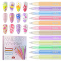 EBANKU 12 Colors Nail Art Pens Kit 1 MM Ultra-Fine Tip 3D Nail Polish Pens Quick-Dry Acrylic Paint Pens Nail Markers Dotting Tools for Holiday Nails Home & Salon Manicure