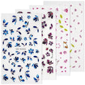 Nail Art Stickers, 5D Embossed Colorful Floral Nail Decals Nail Art Design Self Adhesive Nail Supplies for Women Manicure Decoration