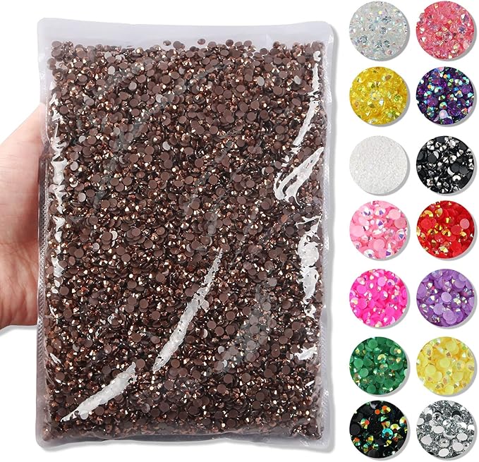 Big Pack 3mm 50000PCS Resin Rhinestone Flatback Round AB Jelly Color Rhinestones for Nail Art, Bottles, Makeup Clothes Shoes Cup DIY Crafts Supplies