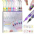 12 Colors Nails Art Pens Set,Nails Art Markers for Gel Nails,3D Nails Art Marker Drawing Painting Liner Pen,DIY Nails Art Pen Set,Portable Nails Art Tools (A-1 Set)