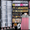 Teenitor Square Nail Tips with Nail Charms Nail Art Brushes, 240pcs XXL Fake Nails with Nail Stand for Extensions, Clear Acrylic Nail Tips Gel Nails Long Full Coverage