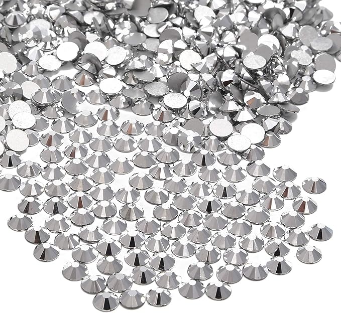 NCB 3000pcs Flatback Round Glass Nail Art Rhinestones Crystal for DIY Making Accessories Shoes, Clothes, Face Art, Bags, Manicure (Labrador, SS5 3000pcs)