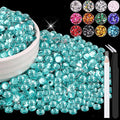 4000PCS 5mm Resin Rhinestones Bulk for Crafting (Lake Blue), Flatback Bedazzling Crystals for Crafts DIY Nail Decoration, Gems Charms for Tumbler Shoes Clothing Fabric with Pickup Pen and Tweezers