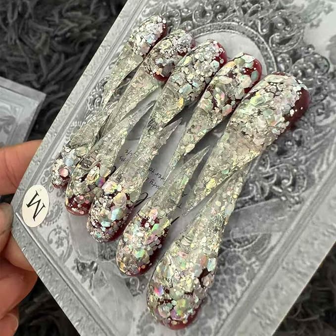 10Pcs(1Pack) Handmade Press On Nails 3D Flower Nails Cute Catoon Bubble Nails for Women Party Holiday Daily Wear Size S