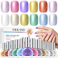 SAVILAND Quick Dry Nail Polish Set: 12 PCS Fingernail Polish 12-Free Metallic Nail Polish Colors Long Wear Nail Lacquer DIY Nail Art for Students Ladies Office Home Gift 8 ml