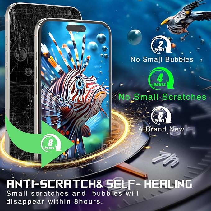 Screen Protector for iPhone14Pro05 HD Tempered Glass Film Optional,with Install Frame, 10H+ Hardness Shatterproof Scratch Resistant Durable