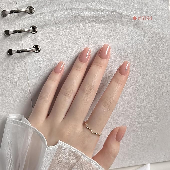 GAOY Jelly White Pink Gel Nail Polish Set, 6 Transparent Colors Sheer Nude Brown, Soak Off UV Light Cure Gel Polish Kit for Nail Art DIY at Home