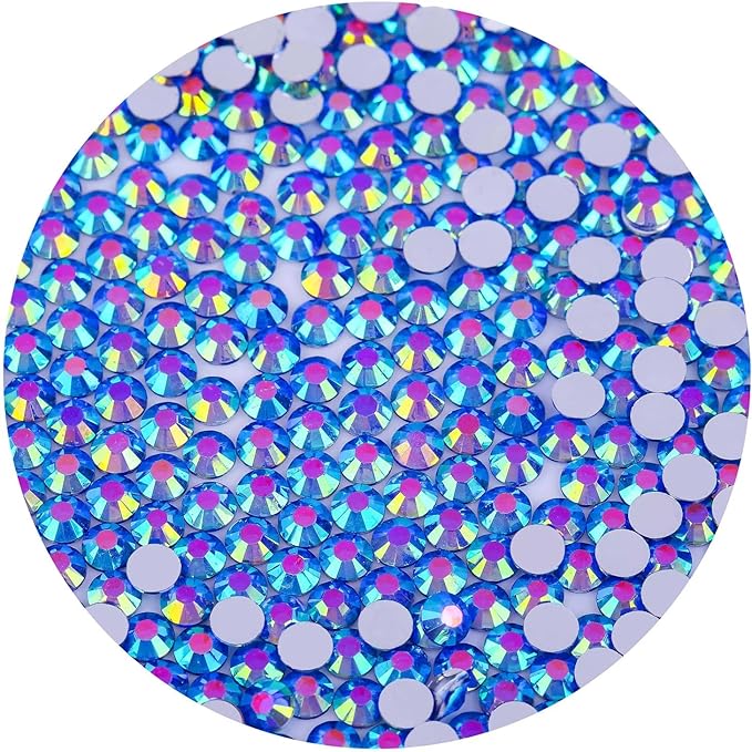 4500 Pcs SS6 2mm Flatback Rhinestones for Nails Art Crafts Glitter Round Gems AB Crystals DIY Clothes Shoes （Sapphire AB）
