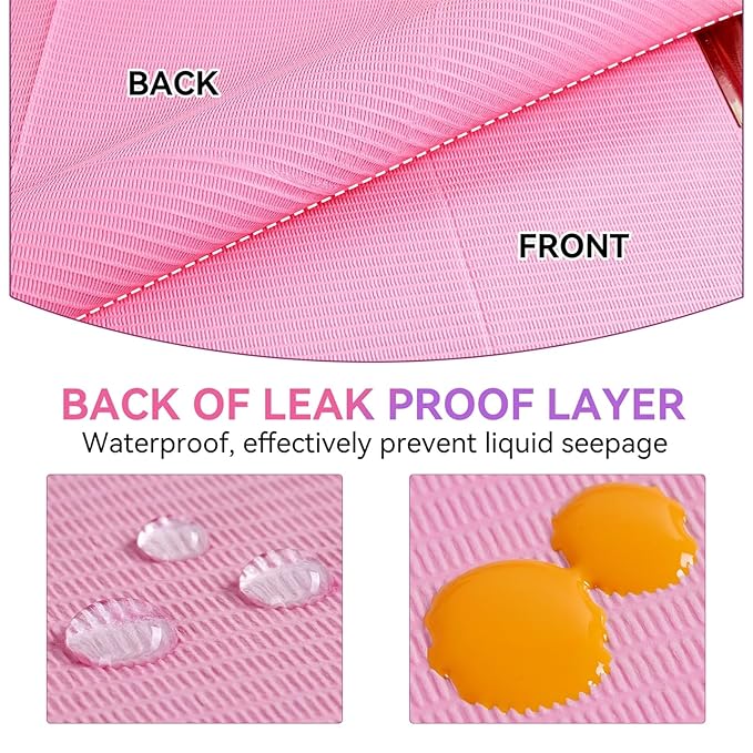 Makartt Disposable Nail Mats: 20 Pcs Foldable Nail Paper Towels for Table Acrylic Practice Sheet 3 Ply Waterproof Nail Art Table Mats Clean Pads for Salon Manicure Tattoo Pink