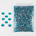 SS3-SS20 Crystal Glass Rhinestone Round Shape Flatbase Strass for DIY Nail Art Decorations Craft Making 14400PCS/Bag (SS8：2.3-2.4mm, Lake Blue)