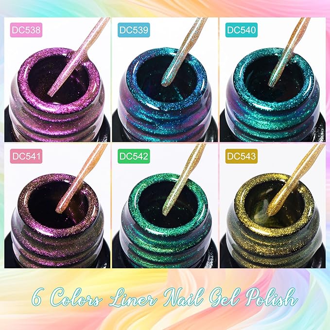 MTSSII Magnetic Liner Gel Nail Polish Candy Colours Bright Sparkling Semi Permanent Nail Painting Polish Long-Lasting Cat Eye Nail Polish Gift For Women Girls