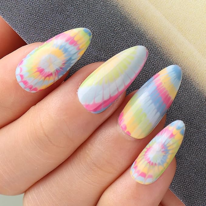 BTArtbox 500pcs Almond Nail Tips - Full Cover with Case for Nail Salons and DIY Nail Art, 10 Sizes