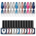 Classic Gel Nail Polish Set, 12 Colors Nude Gray Pink, Nail Polish Gel Manicure Kit (sequin mermaid, 12pcs)
